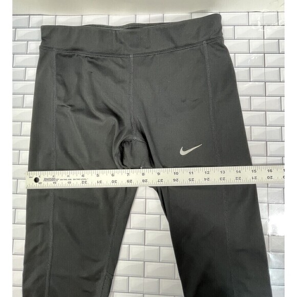 Set of 2 Nike Running Cropped Legging Womens XS Nylon Stretch Black - Picture 9 of 16